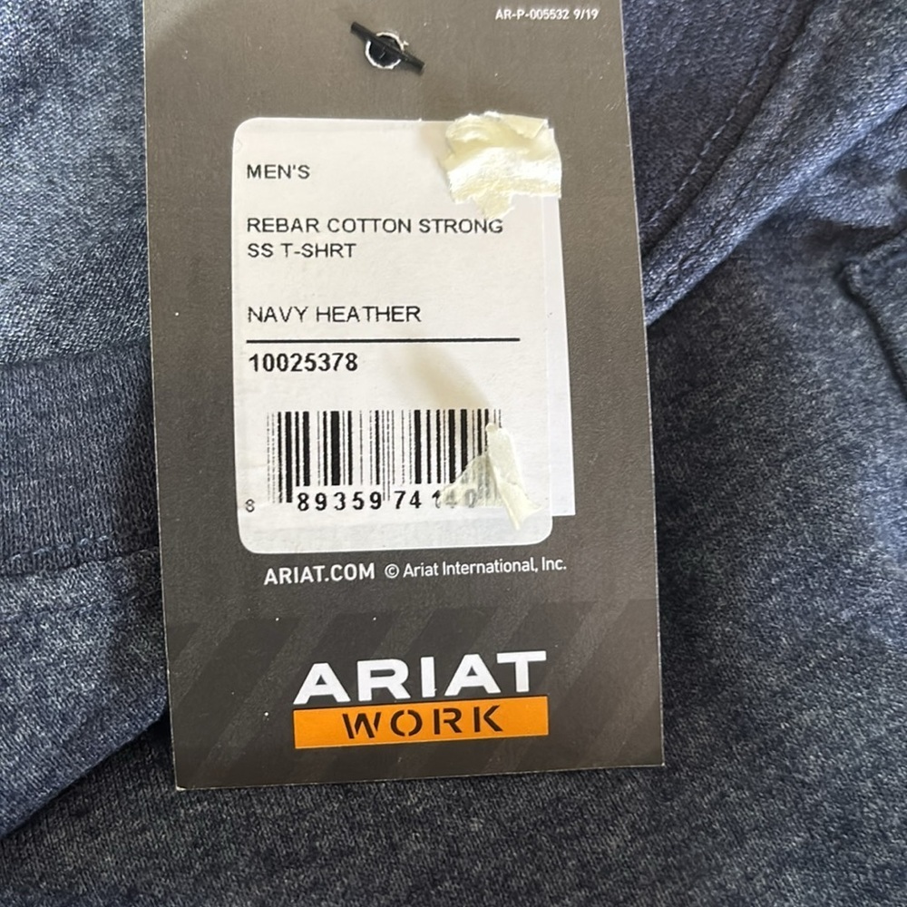 Ariat Rebar Cotton Strong Work pre-shrunk, pocket,pen slot,tagless,crewneck - Picture 7 of 8